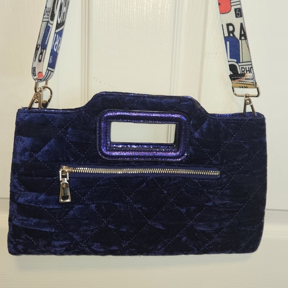 INC Velvet Blue Clutch Crossbody - Picture 7 of 15